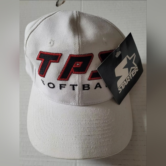 STARTER The Right Hat TBS Softball Adjustable Hat White NWT - Picture 1 of 9